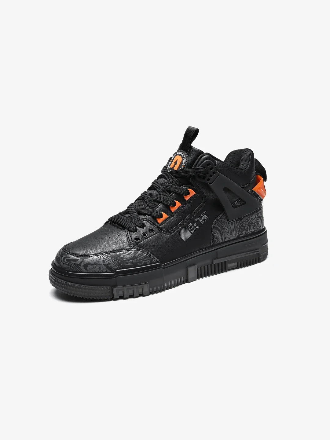 Street Skate 3.0 Shadow Black Mid Top Premium Flat Sole Sneakers